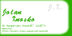 jolan knosko business card